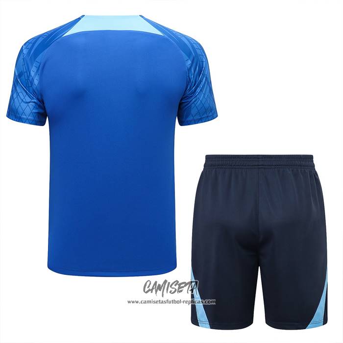 Chandal del Inglaterra 2022-2023 Manga Corta Azul - Pantalon Corto
